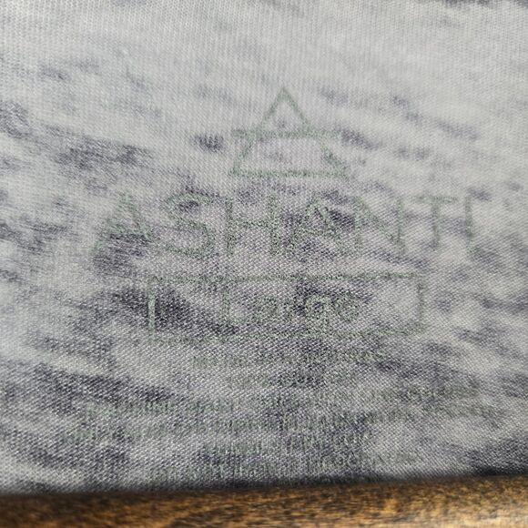 Ashanti Size Large Gray Purple Marled Short Sleeve T Shirt Front & Back NWOT - Picture 3 of 4